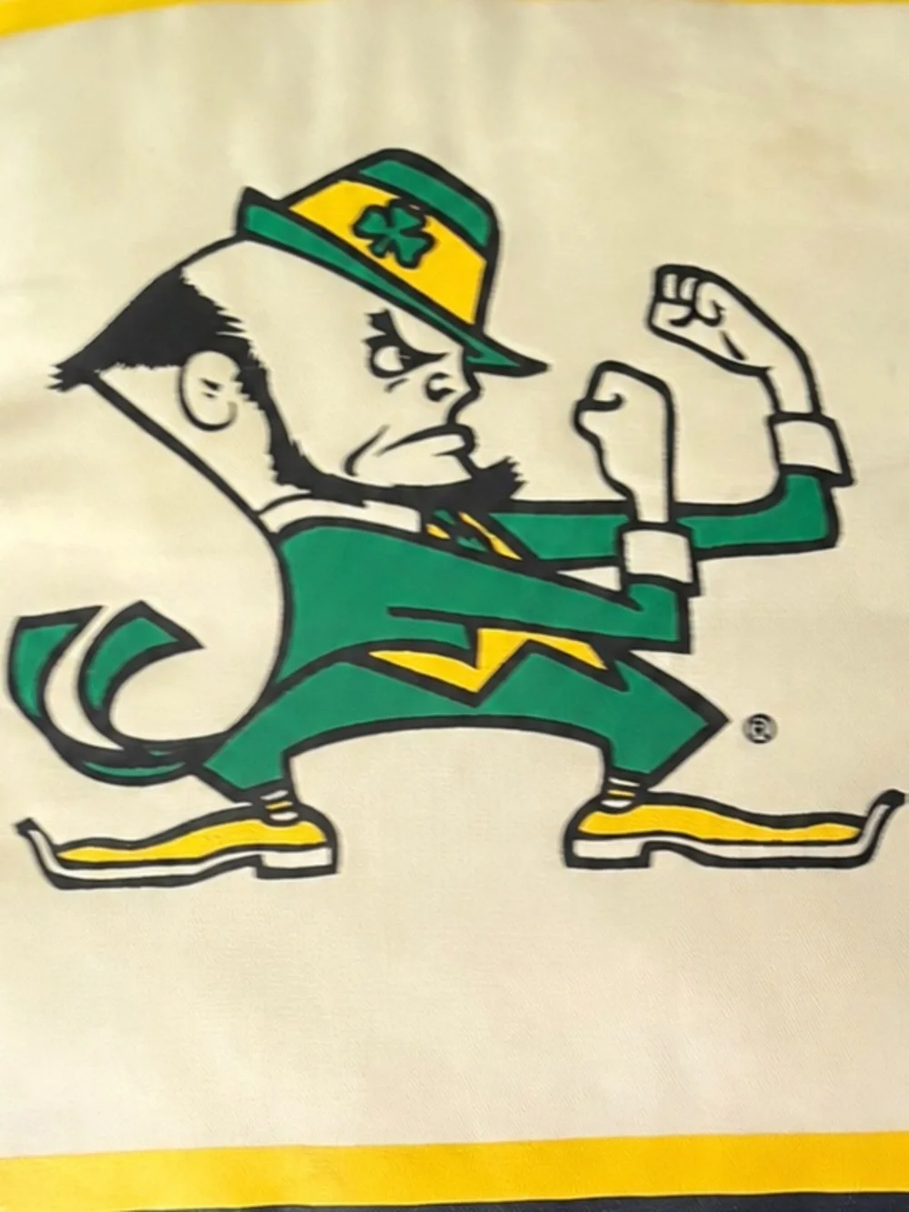 Vintage Notre Dame Fightin' Irish Leprechaun Stadium Pillow 16” x 16” EUC